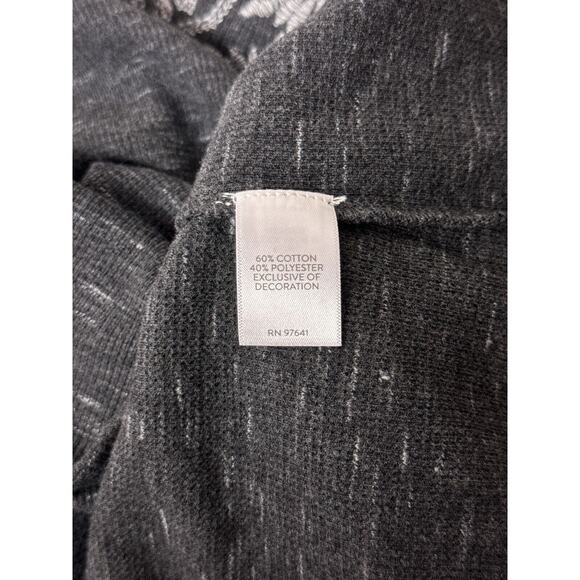 J Jill Tunic Top XL Womens Gray Thermal Embroidered Pullover Split Neck - Picture 8 of 8